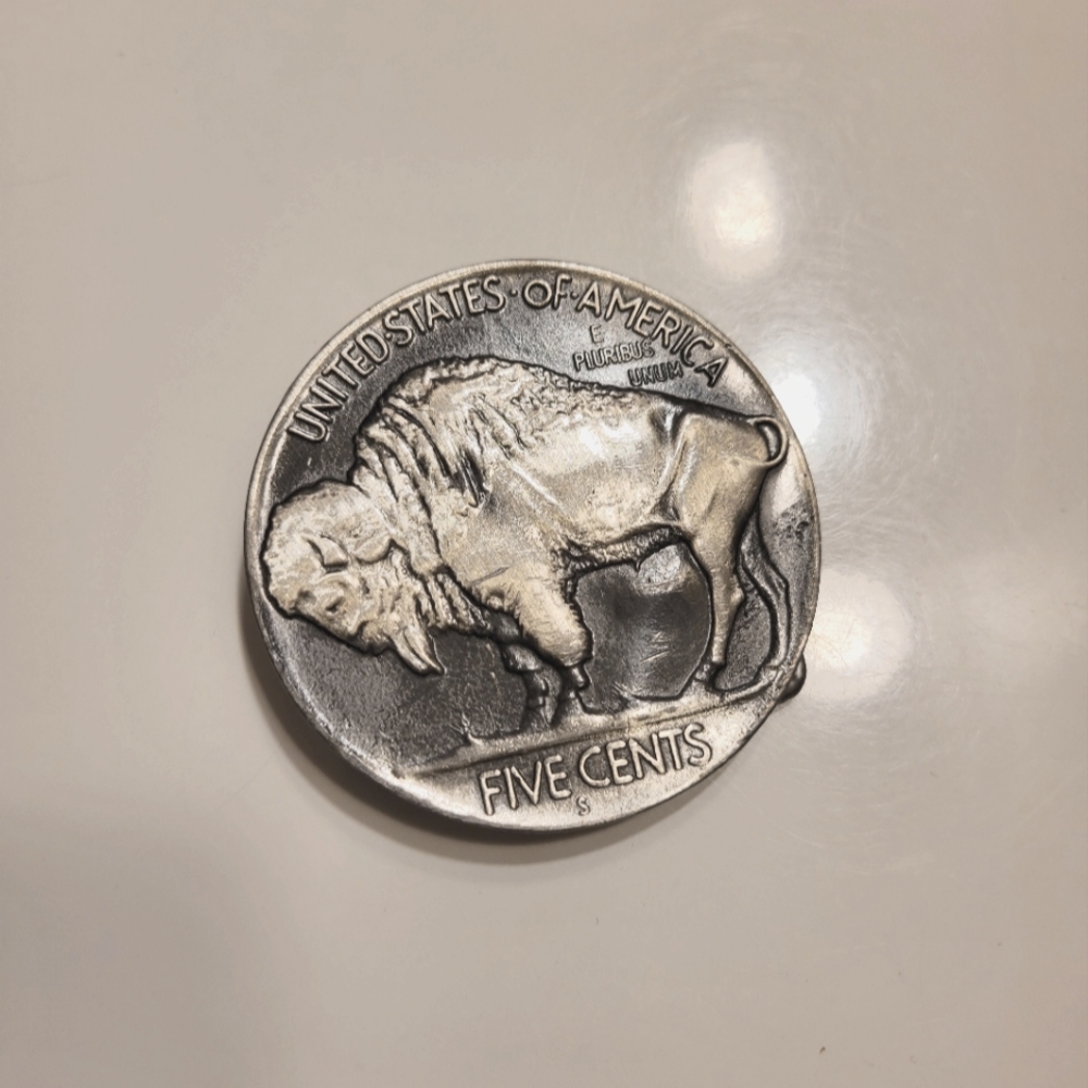 Round Buffalo Nickel Belt Buckle